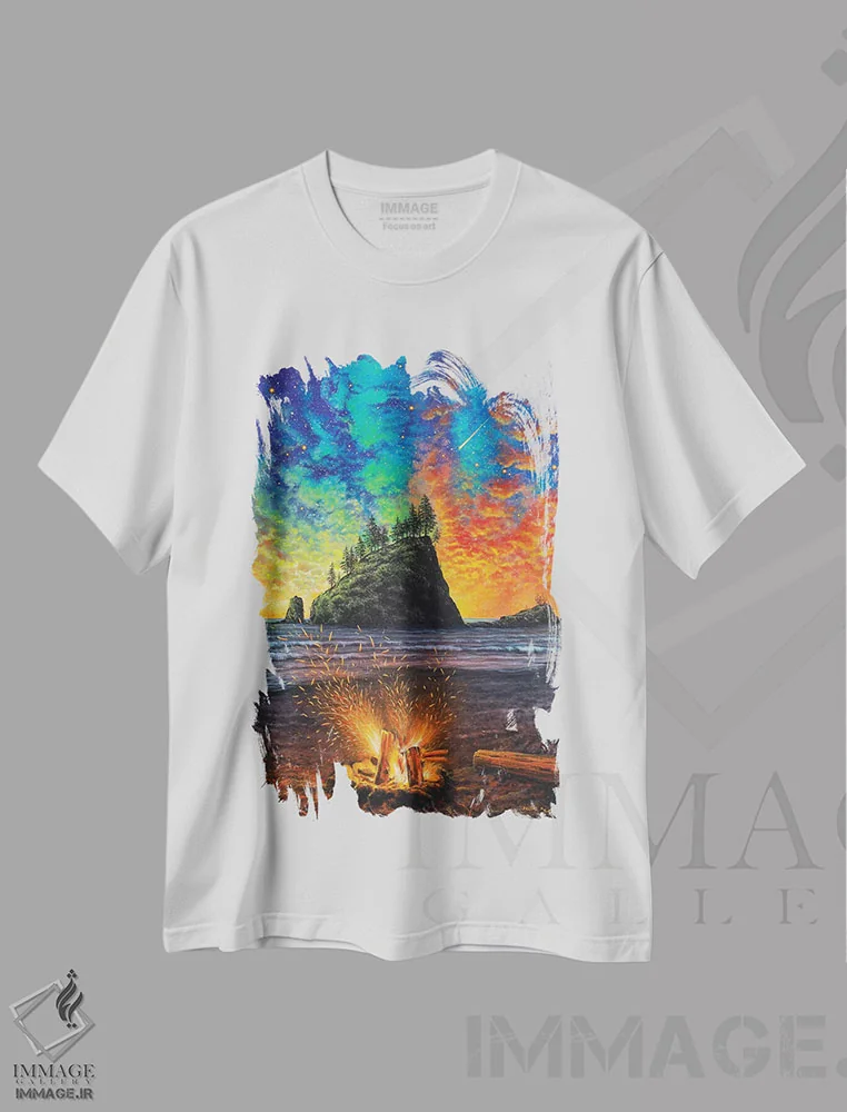 تیشرت سفید طرح دار کنده را بینداز داخل، هنر فاخر معاصر اثر کالر بای فلیکز | immage.ir