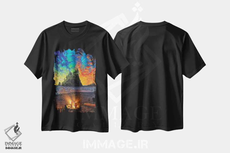تیشرت مشکی طرح دار کنده را بینداز داخل، هنر فاخر معاصر اثر کالر بای فلیکز | فروشگاه ایماژ