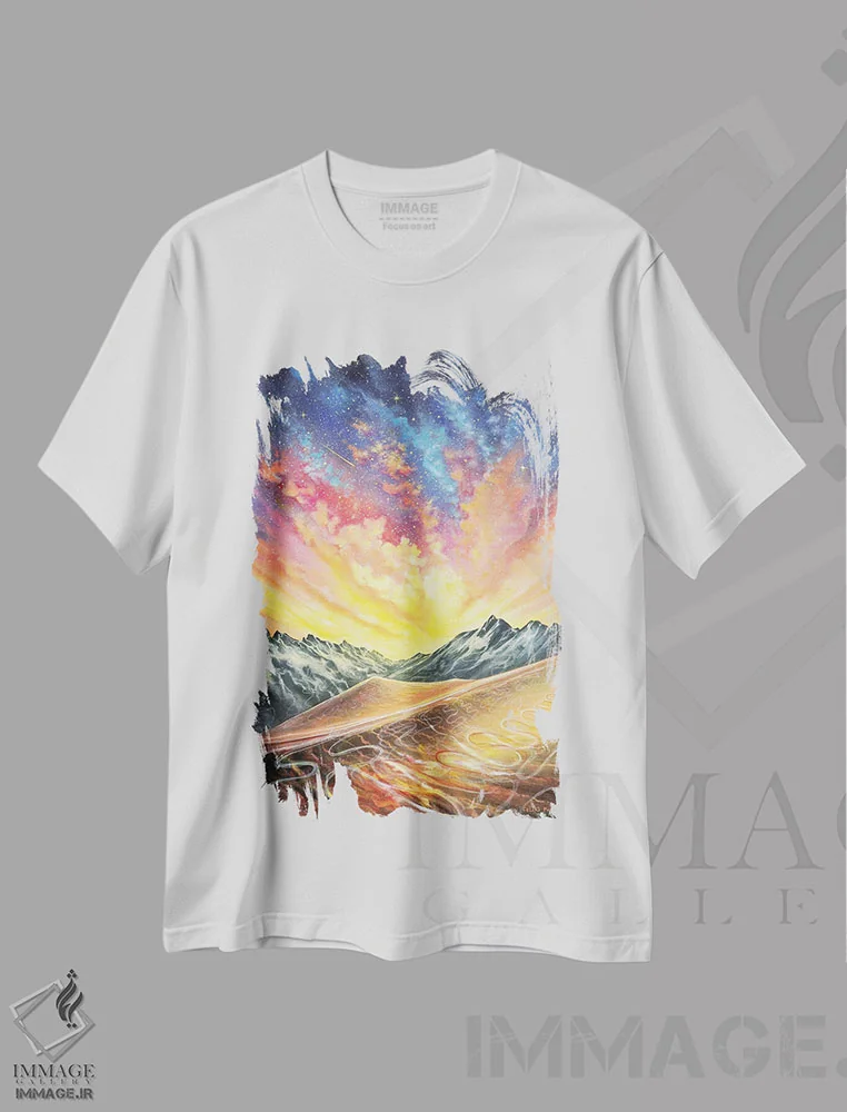 تیشرت سفید طرح دار نترس، هنر فاخر معاصر اثر کالر بای فلیکز | فروشگاه ایماژ