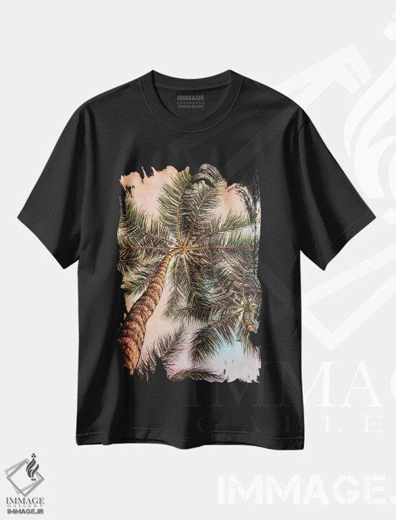 تیشرت مشکی طرح دار کف دستت را نگهدار، هنر فاخر معاصر اثر کالر بای فلیکز | فروشگاه ایماژ