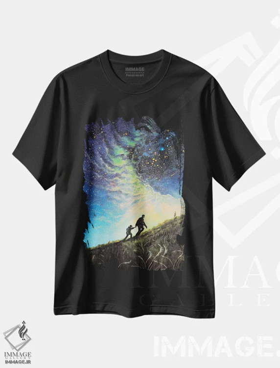 تیشرت مشکی طرح دار چراغ راهنمای من، دکور معاصر اثر کالر بای فلیکز | فروشگاه ایماژ