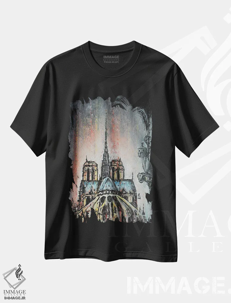 تیشرت مشکی طرح دار تک و یکتا، دکور معاصر اثر کالر بای فلیکز | immage.ir