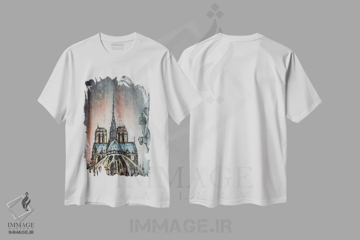 تیشرت سفید طرح دار تک و یکتا، دکور معاصر اثر کالر بای فلیکز | فروشگاه ایماژ