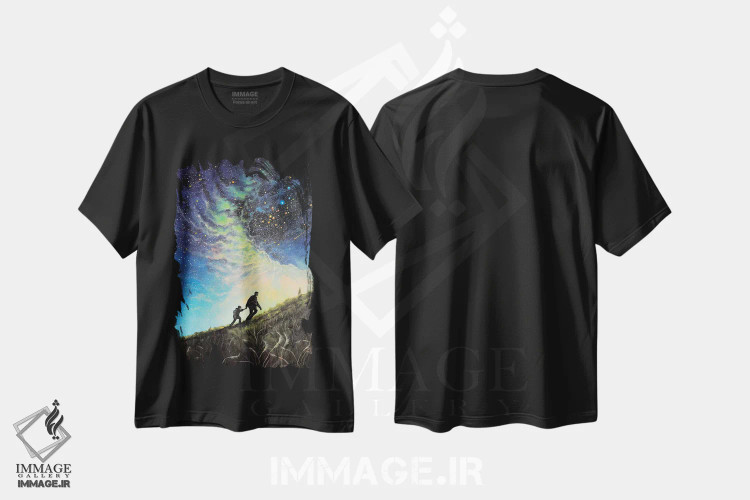 تیشرت مشکی طرح دار چراغ راهنمای من، دکور معاصر اثر کالر بای فلیکز | فروشگاه ایماژ