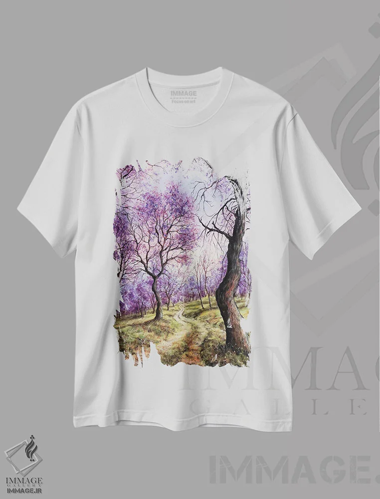 تیشرت سفید طرح دار بیرون از شهر، مدیوم اثر کالر بای فلیکز | immage.ir