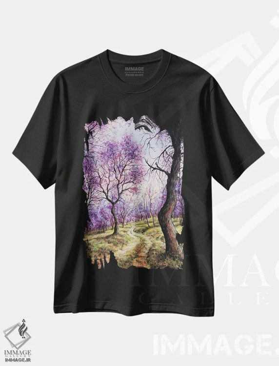 تیشرت مشکی طرح دار بیرون از شهر، مدیوم اثر کالر بای فلیکز | فروشگاه ایماژ