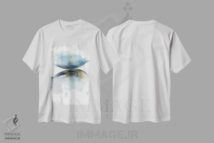 تیشرت سفید طرح دار نیروهای برخوردکننده، آبستره اثر کلودیا بیانکی | immage.ir