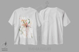 تیشرت سفید طرح دار ارکیده ها، آبستره اثر کلودیا بیانکی | immage.ir