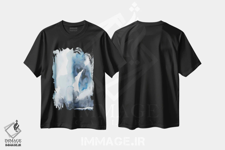 تیشرت مشکی طرح دار مه کوهستان اثر کلودیا بیانکی | فروشگاه ایماژ