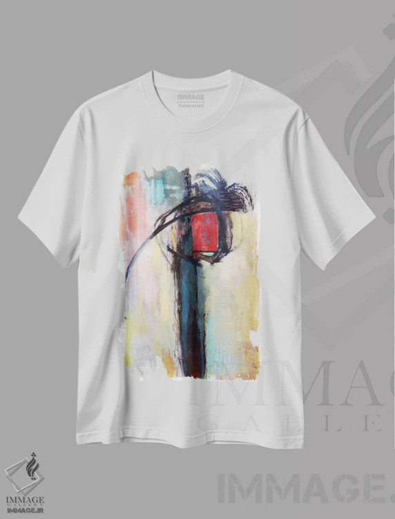 تیشرت سفید طرح دار خورشید در حال طلوع ۱ اثر کلودیا بیانکی | فروشگاه ایماژ