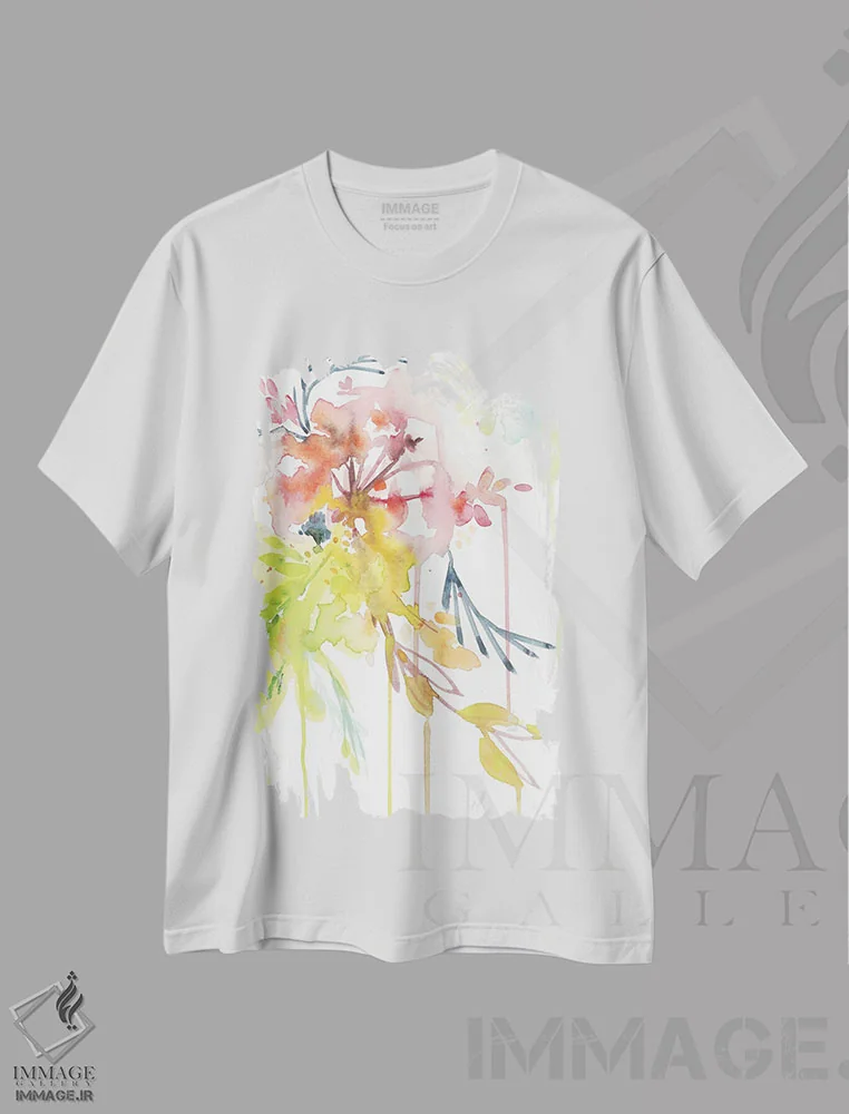 تیشرت سفید طرح دار سولاس، آبستره اثر کلودیا بیانکی | فروشگاه ایماژ