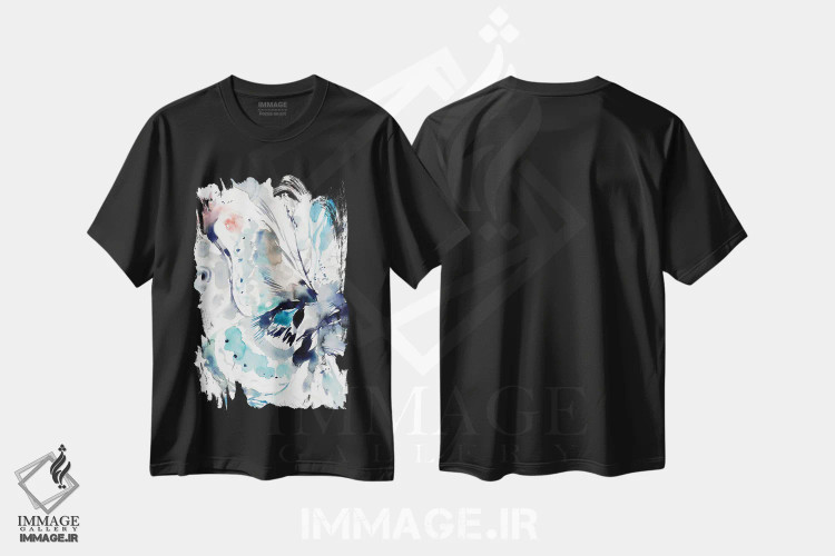 تیشرت مشکی طرح دار بال، آبستره اثر کلودیا بیانکی | immage.ir