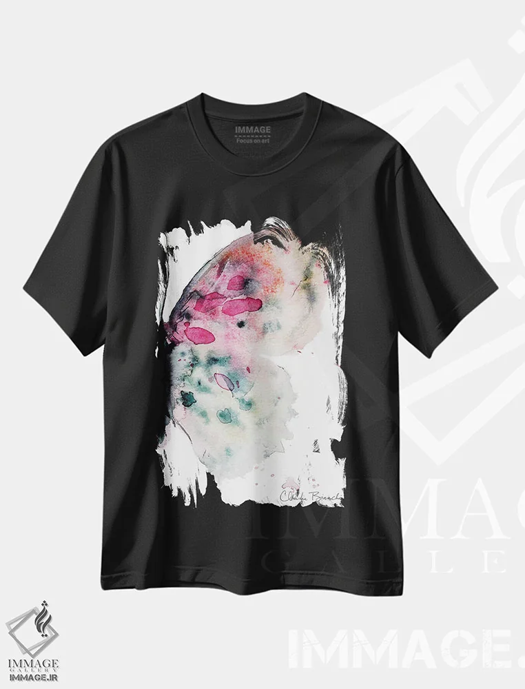 تیشرت مشکی طرح دار نیمهٔ پروانه، مدیوم اثر کلودیا بیانکی | فروشگاه ایماژ