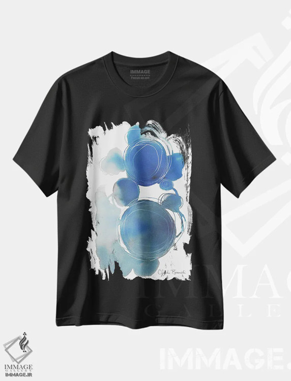 تیشرت مشکی طرح دار کاسموس اثر کلودیا بیانکی | immage.ir