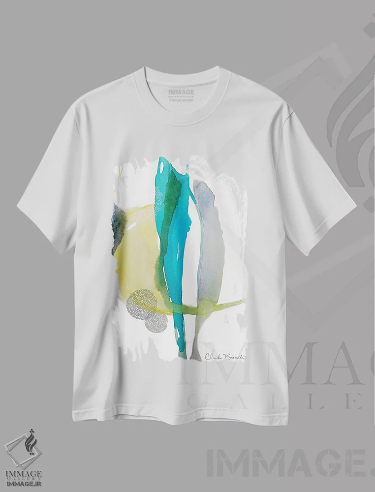 تیشرت سفید طرح دار ماه بیابان اثر کلودیا بیانکی | immage.ir
