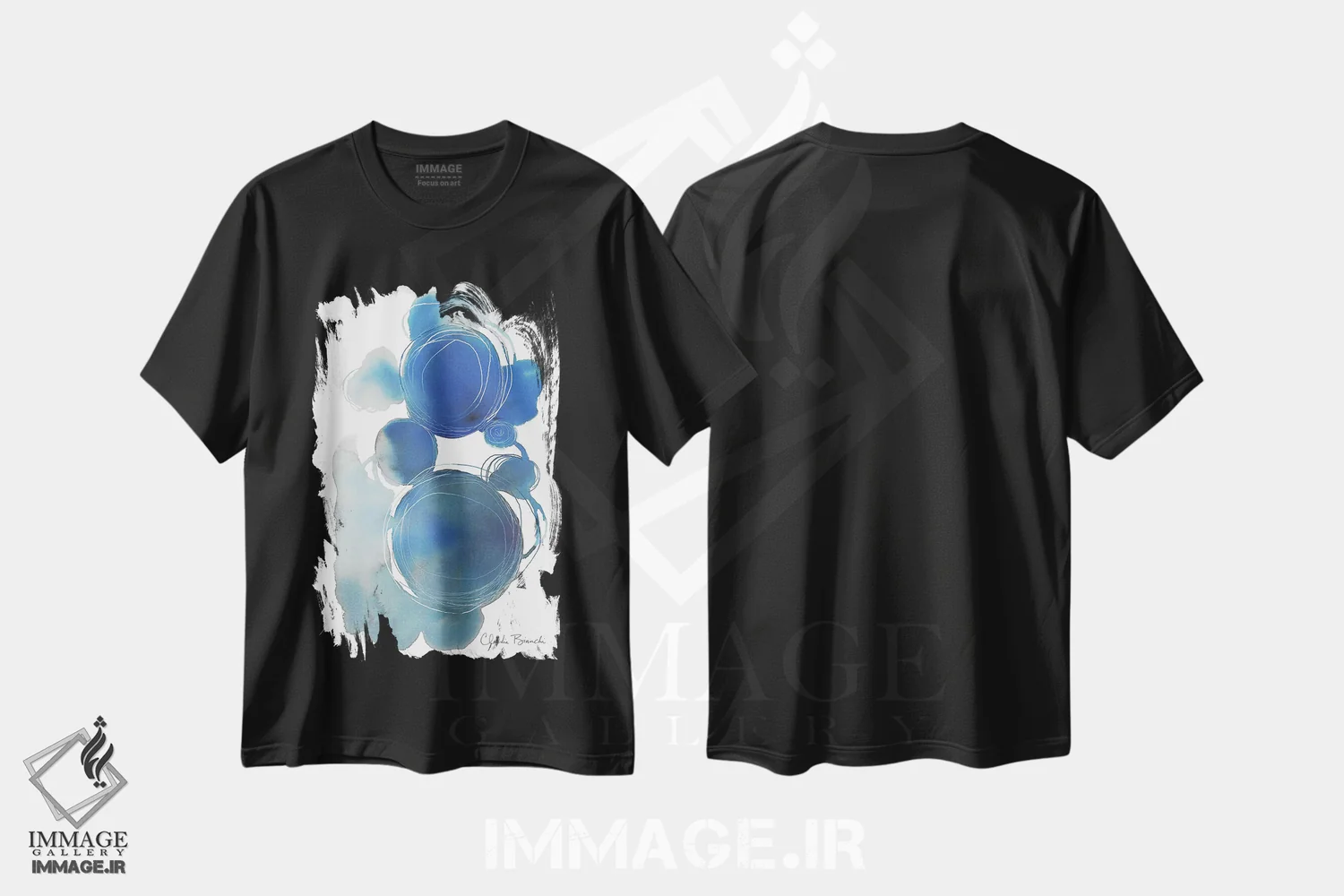 تیشرت مشکی طرح دار کاسموس اثر کلودیا بیانکی | immage.ir