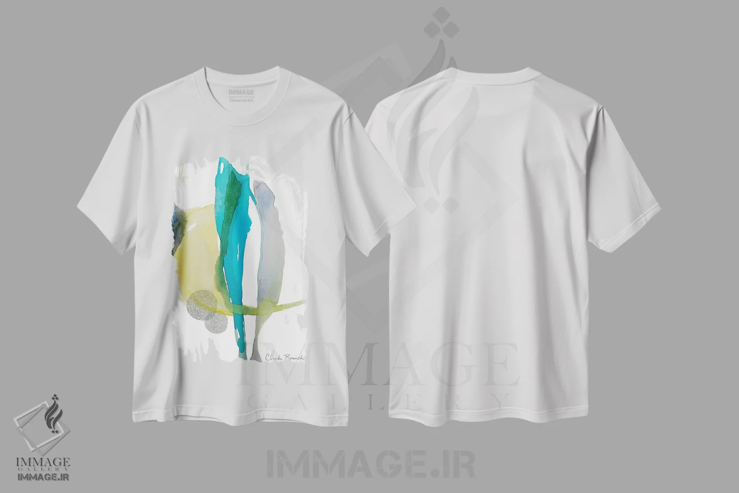 تیشرت سفید طرح دار ماه بیابان اثر کلودیا بیانکی | immage.ir