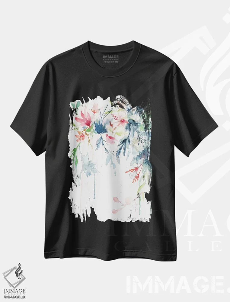 تیشرت مشکی طرح دار فلوری، مدیوم اثر کلودیا بیانکی | immage.ir