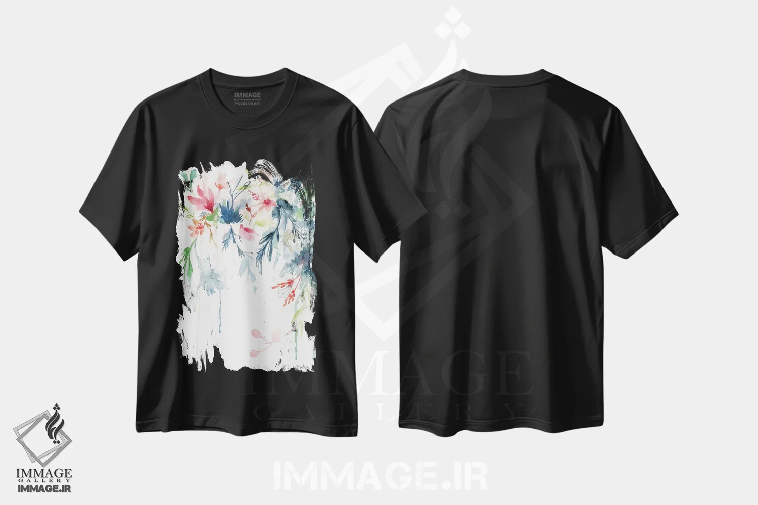 تیشرت مشکی طرح دار فلوری، مدیوم اثر کلودیا بیانکی | immage.ir