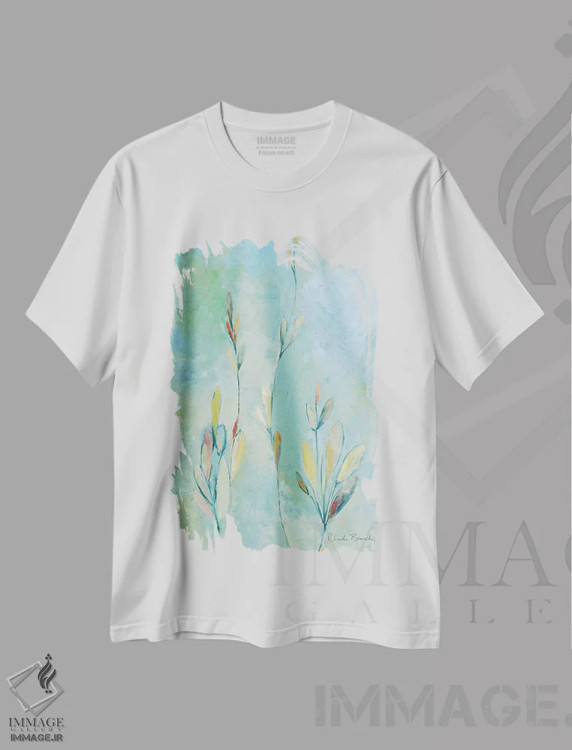 تیشرت سفید طرح دار کلپا، آبستره اثر کلودیا بیانکی | immage.ir