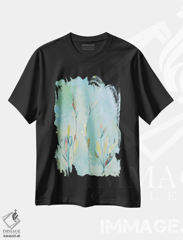 تیشرت مشکی طرح دار کلپا، آبستره اثر کلودیا بیانکی | فروشگاه ایماژ