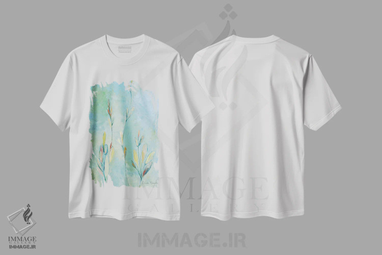 تیشرت سفید طرح دار کلپا، آبستره اثر کلودیا بیانکی | immage.ir