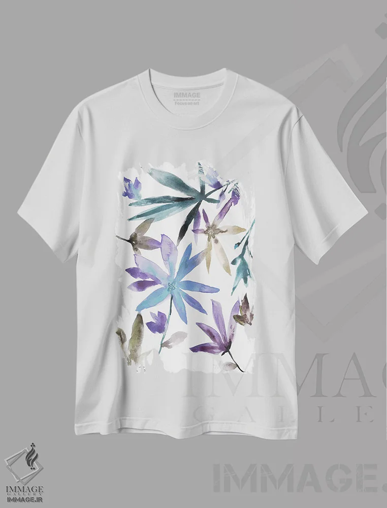 تیشرت سفید طرح دار افراهای چندگانه ۱، مدیوم اثر کلودیا بیانکی | immage.ir