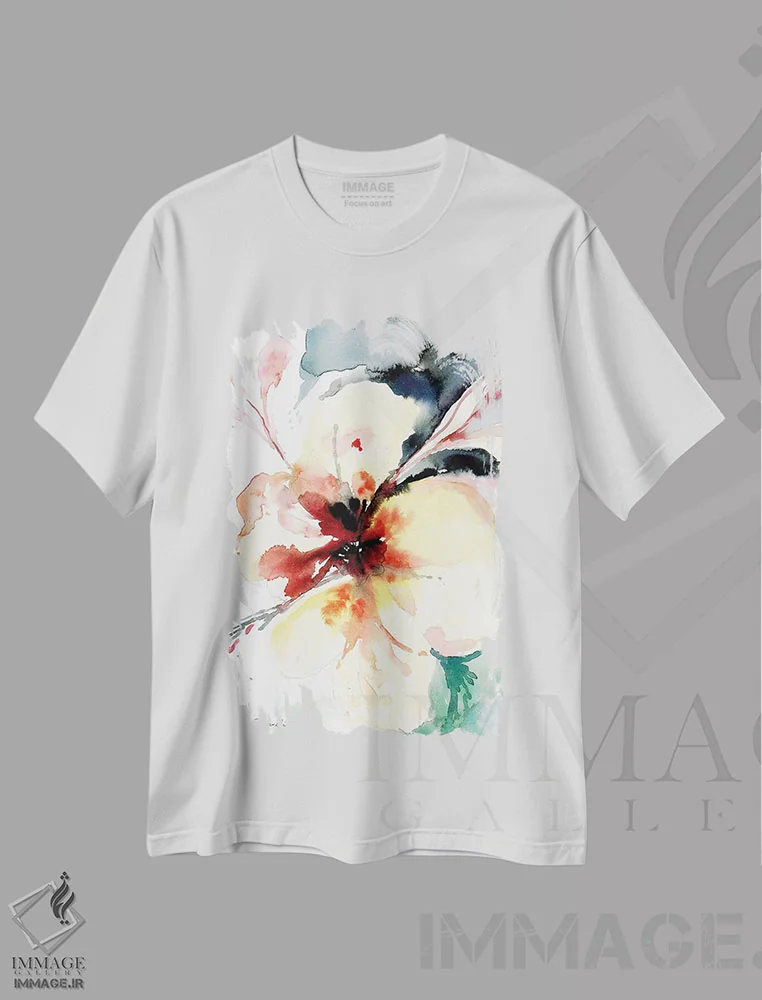 تیشرت سفید طرح دار ارکیده ها ۲، مدیوم اثر کلودیا بیانکی | immage.ir