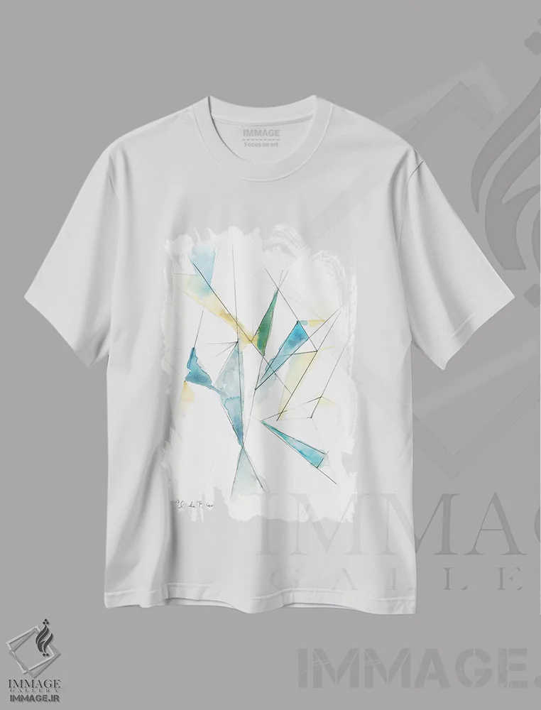 تیشرت سفید طرح دار نظم و آشوب اثر کلودیا بیانکی | فروشگاه ایماژ