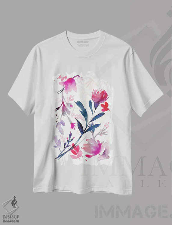 تیشرت سفید طرح دار گل های ظریف، مدیوم اثر کلودیا بیانکی | immage.ir
