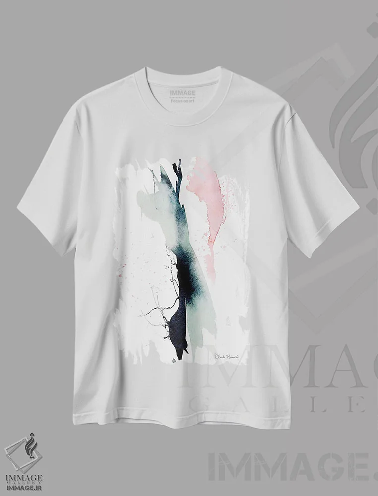 تیشرت سفید طرح دار ضربان اثر کلودیا بیانکی | immage.ir