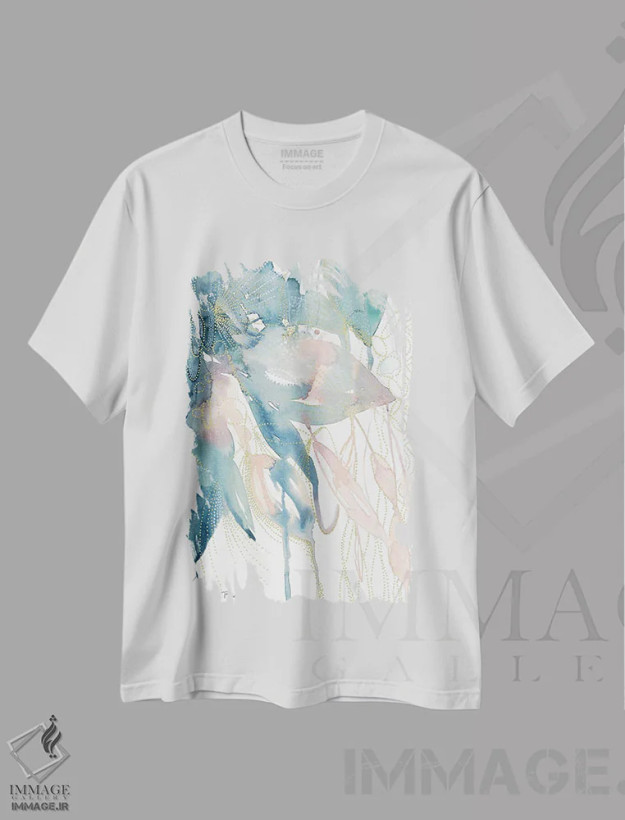 تیشرت سفید طرح دار درخشیدن اثر کلودیا بیانکی | immage.ir