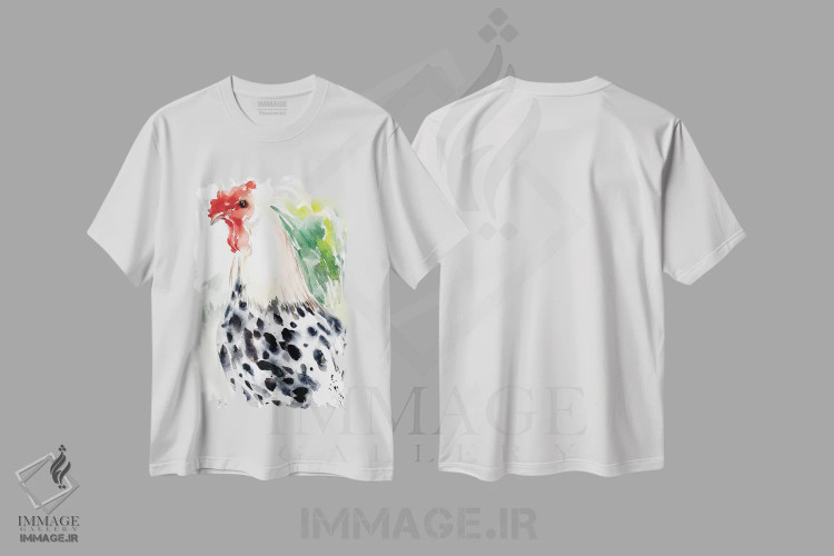 تیشرت سفید طرح دار همبورگ خال خالی نقره ای، دکور روستایی اثر کلودیا بیانکی | فروشگاه ایماژ