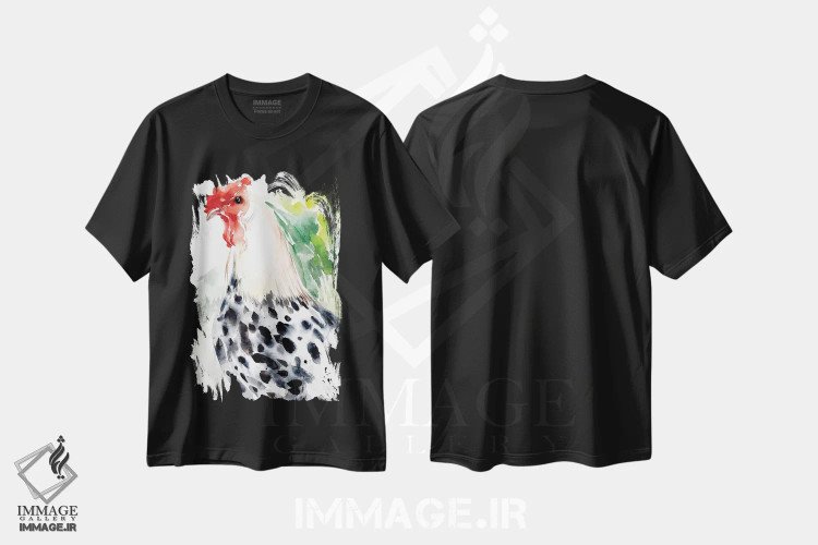 تیشرت مشکی طرح دار همبورگ خال خالی نقره ای، دکور روستایی اثر کلودیا بیانکی | immage.ir