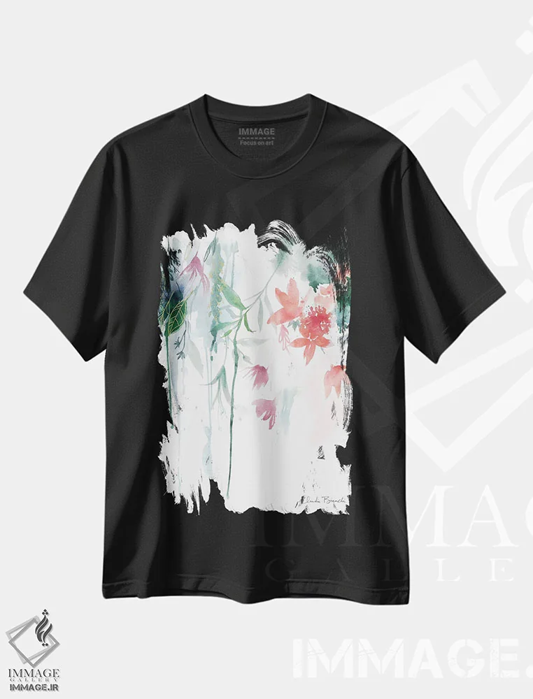 تیشرت مشکی طرح دار بخار جنوبی، مدیوم اثر کلودیا بیانکی | فروشگاه ایماژ