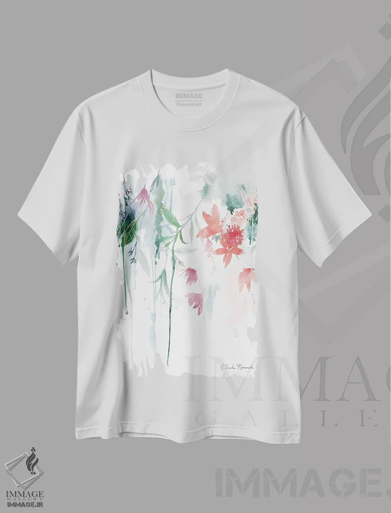 تیشرت سفید طرح دار بخار جنوبی، مدیوم اثر کلودیا بیانکی | immage.ir
