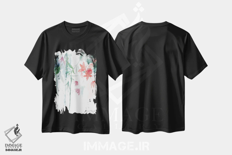 تیشرت مشکی طرح دار بخار جنوبی، مدیوم اثر کلودیا بیانکی | فروشگاه ایماژ