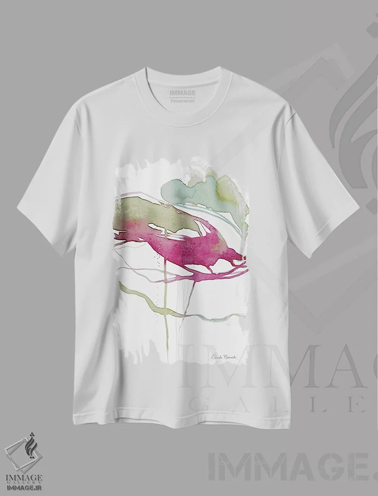 تیشرت سفید طرح دار دره ها اثر کلودیا بیانکی | immage.ir