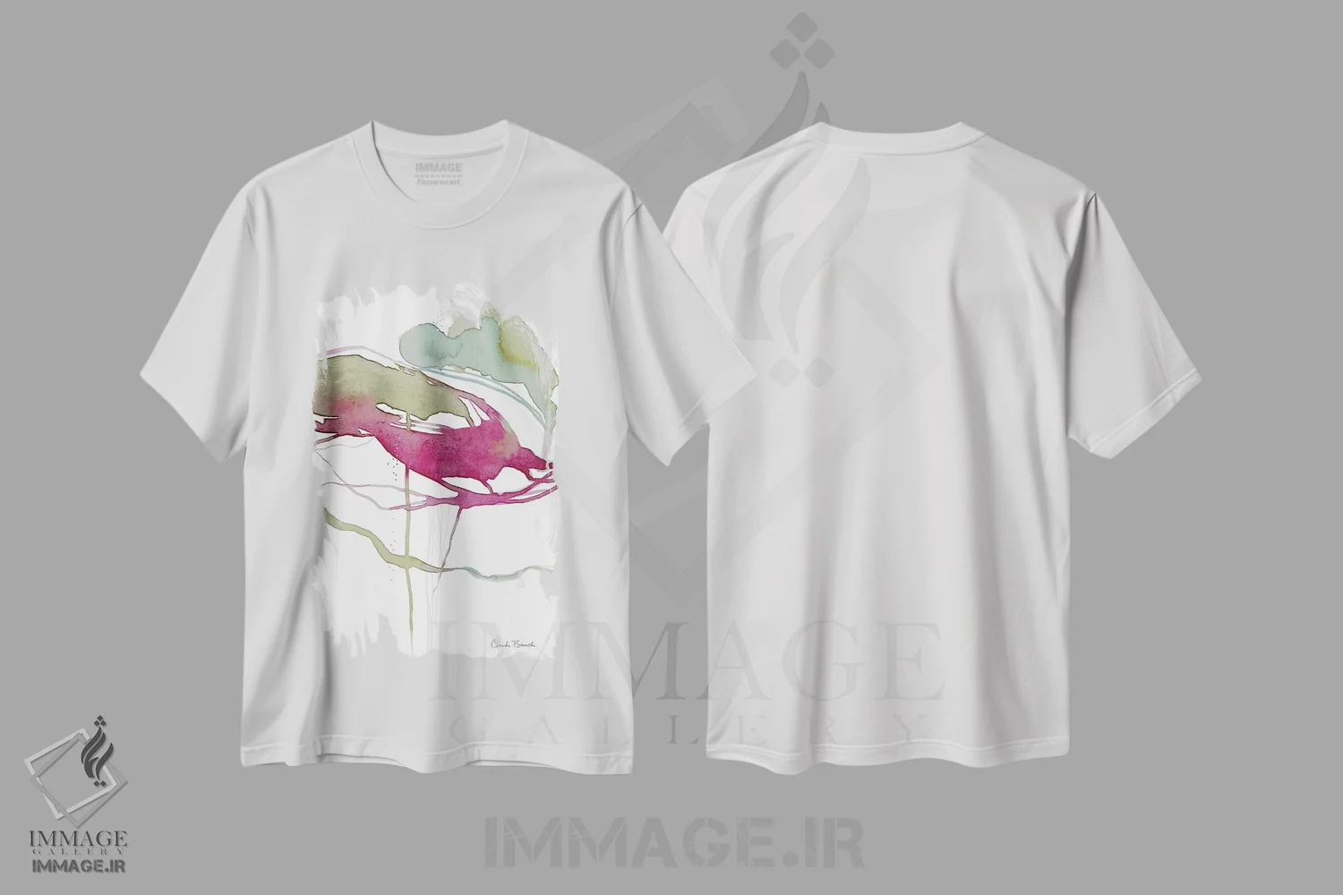 تیشرت سفید طرح دار دره ها اثر کلودیا بیانکی | immage.ir