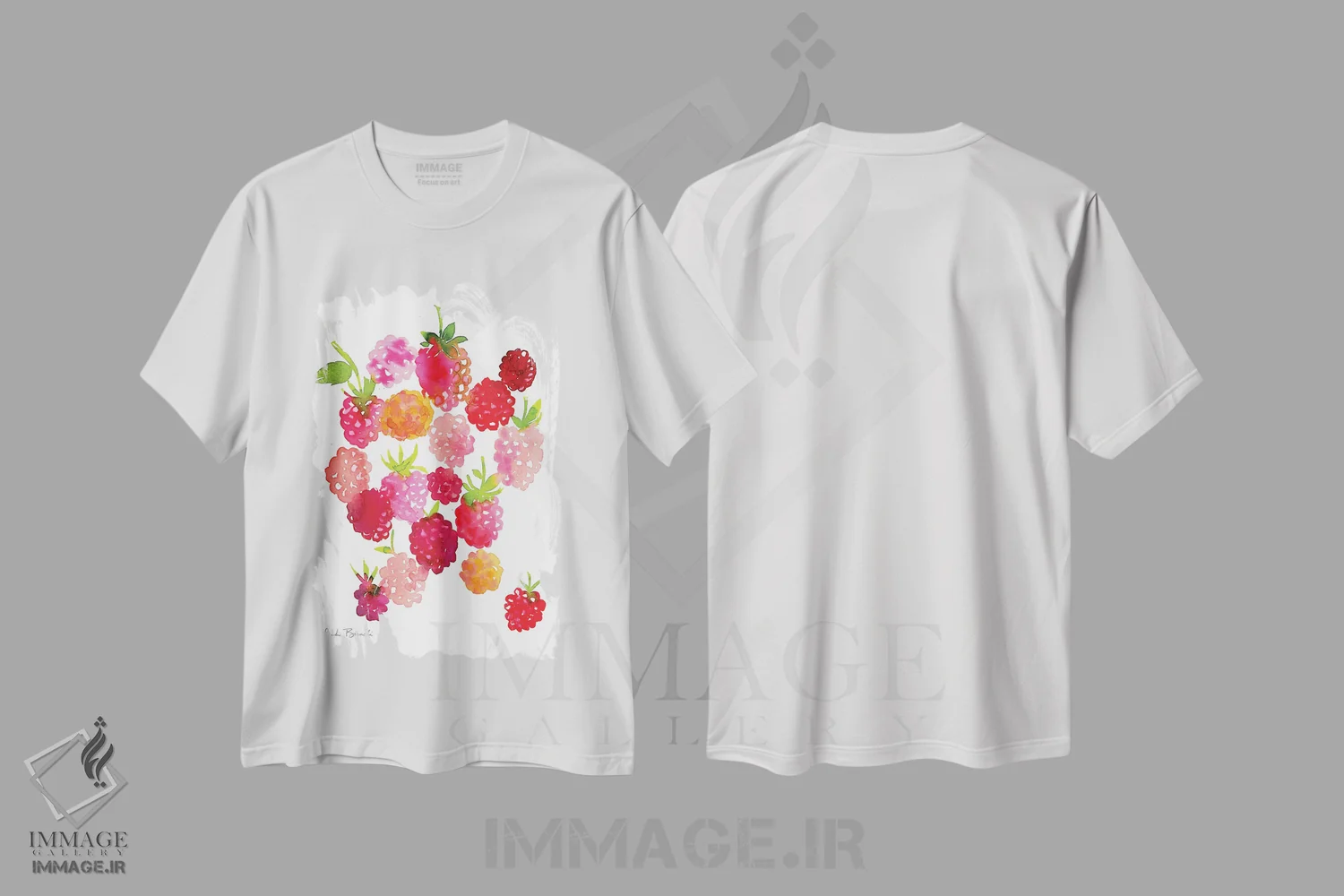 تیشرت سفید طرح دار تمشک ها، تزئینی اثر کلودیا بیانکی | immage.ir