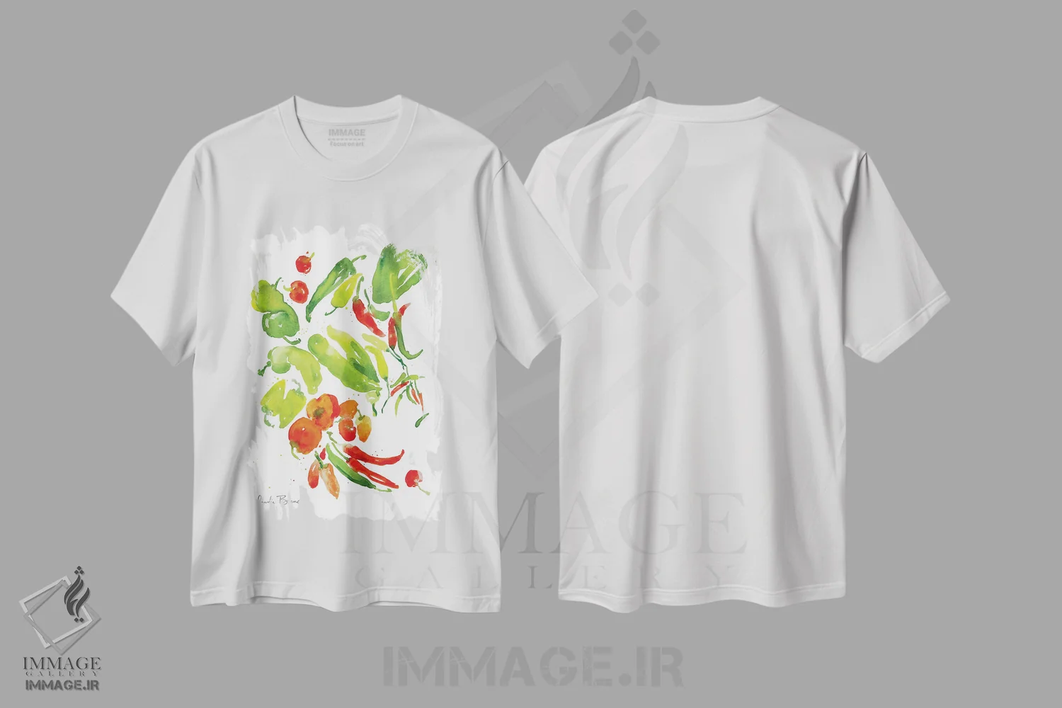 تیشرت سفید طرح دار باغچهٔ سالسا، تزئینی اثر کلودیا بیانکی | فروشگاه ایماژ