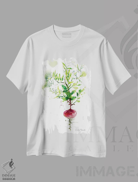 تیشرت سفید طرح دار تنها تربچه، تزئینی اثر کلودیا بیانکی | immage.ir