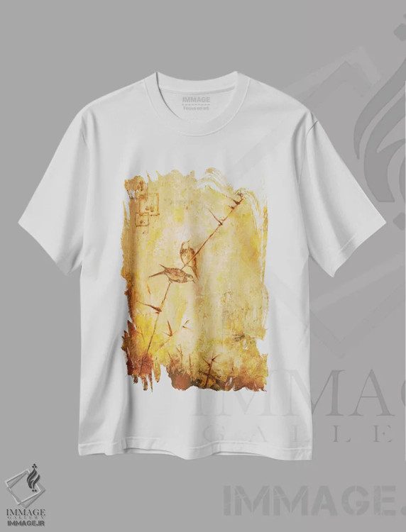 تیشرت سفید طرح دار پرنده های باهم اثر کارول بلک | immage.ir