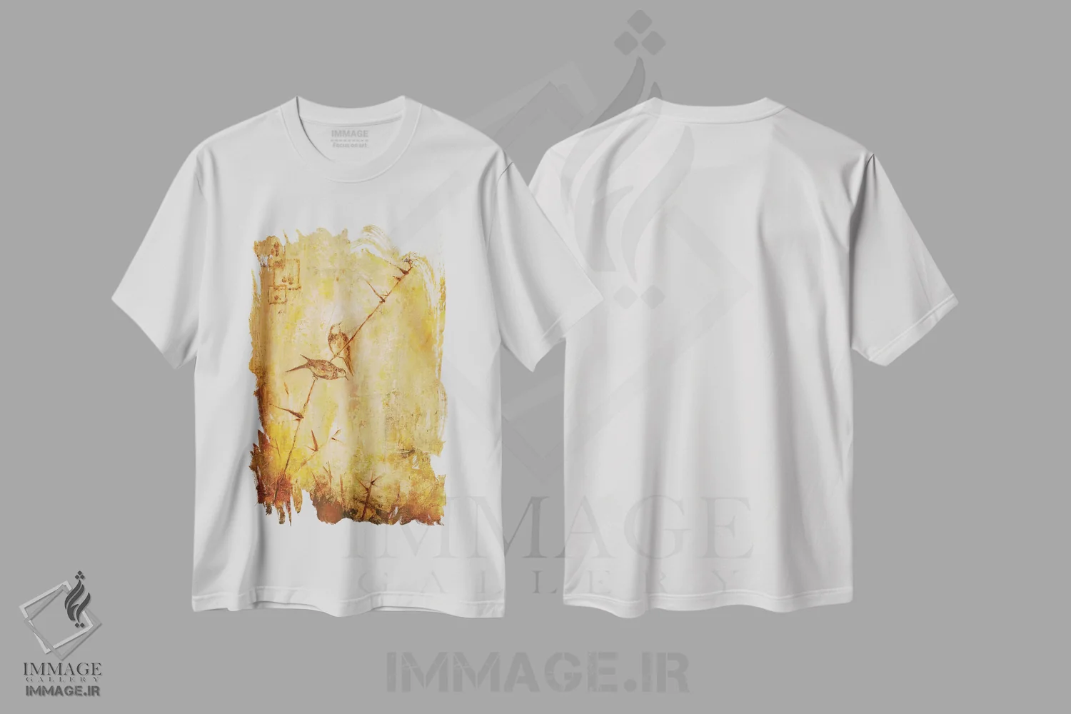 تیشرت سفید طرح دار پرنده های باهم اثر کارول بلک | immage.ir