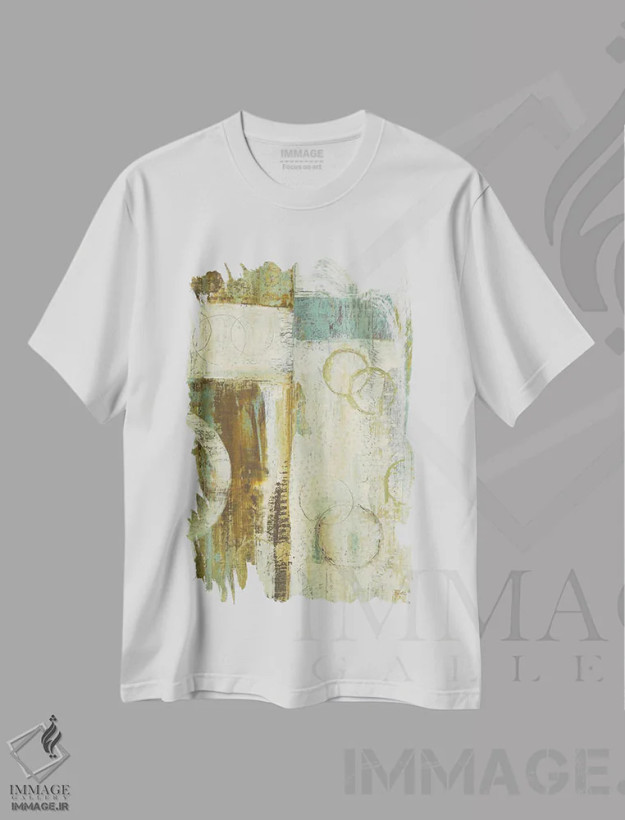 تیشرت سفید طرح دار اعداد خیالی ۴ اثر کارول بلک | فروشگاه ایماژ