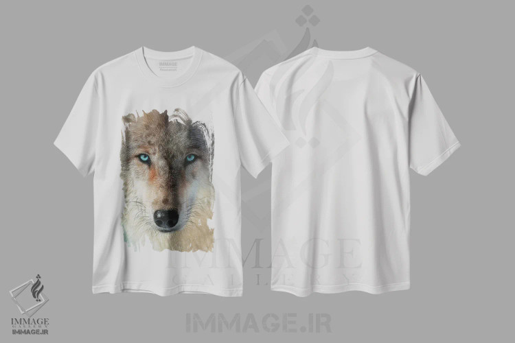 تیشرت سفید طرح دار دستهٔ گرگ های درونی، تزئینی اثر کالین بوگل | فروشگاه ایماژ