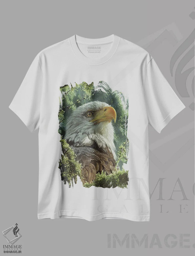 تیشرت سفید طرح دار عقاب سرسفید، مدیوم اثر کالین بوگل | immage.ir