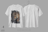 تیشرت سفید طرح دار ببر کمین کرده، هنر فاخر معاصر اثر کالین بوگل | فروشگاه ایماژ