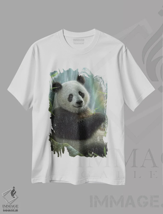 تیشرت سفید طرح دار بهشت پاندا، دکور آسیایی اثر کالین بوگل | immage.ir