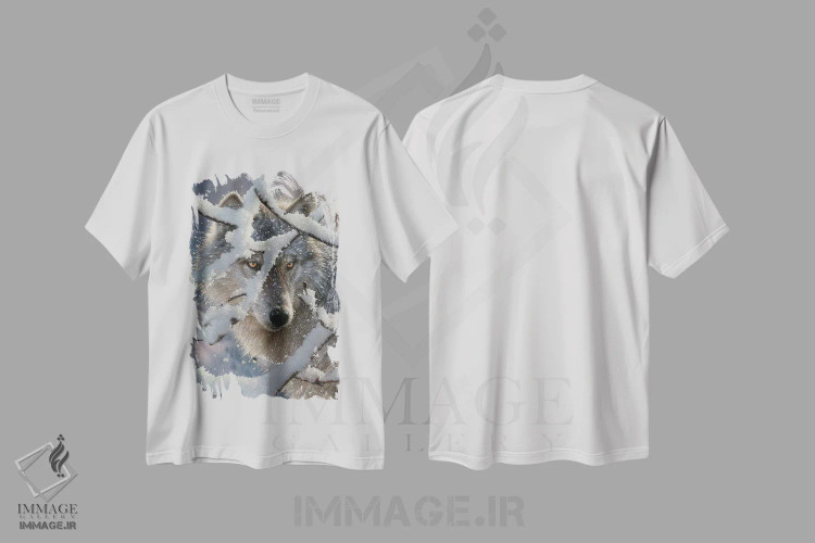 تیشرت سفید طرح دار گرگ زمستانی، دکور کلبه و لژ اثر کالین بوگل | immage.ir